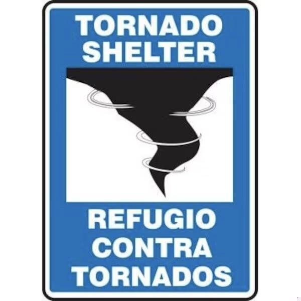 Accuform BILINGUAL SAFETY SIGN TORNADO SBMFEX552XL SBMFEX552XL - main